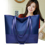 Women Large Capacity Splicing Shoulder Bag Portable Satchel