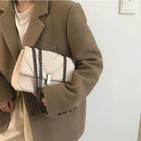Ladies Versatile Shoulder Bag PU Leather Crossbody Chain Handbag