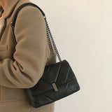 Ladies Versatile Shoulder Bag PU Leather Crossbody Chain Handbag