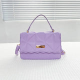 Women's Small Brown Handbag Purple Leather Shoulder Bag
