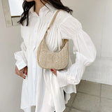 Summer Straw Leather Belt Woven Handbags for Women