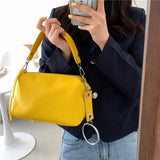 Vintage Leather Crossbody Bag for Women Solid Shoulder Messenger Bag