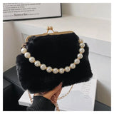 Women's Soft Fur Bag Winter Shoulder Purse & Handbag