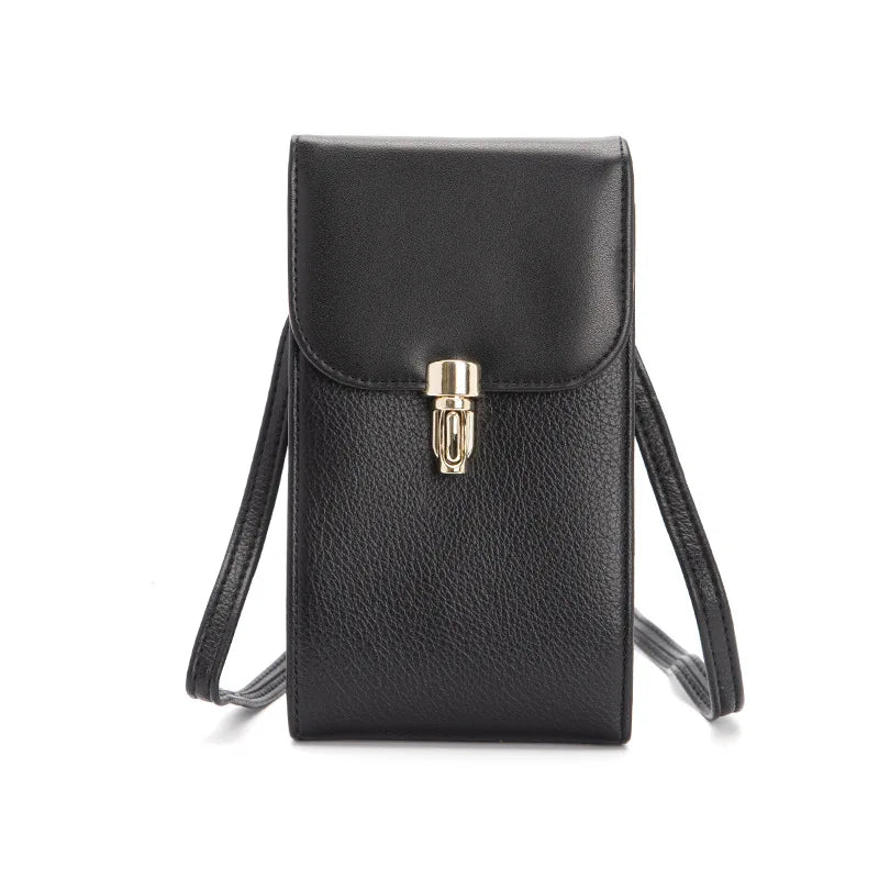 Soft Leather Large Capacity Wallet Phone Messenger Bag for Women