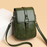 Soft Leather Messenger Bag Women Multifunction Phone Purse Single Shoulder Bag