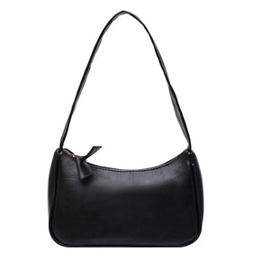 Ladies Soft PU Leather Underarm Bag Solid Women Small Vintage Handbags
