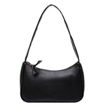 Ladies Soft PU Leather Underarm Bag Solid Women Small Vintage Handbags