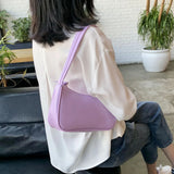 Ladies Soft PU Leather Underarm Bag Vintage Handbags Female Daily Bag