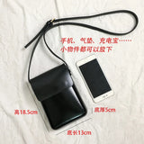 Solid Leather Mini Crossbody Messenger Bag Long Mobile Phone Handbag