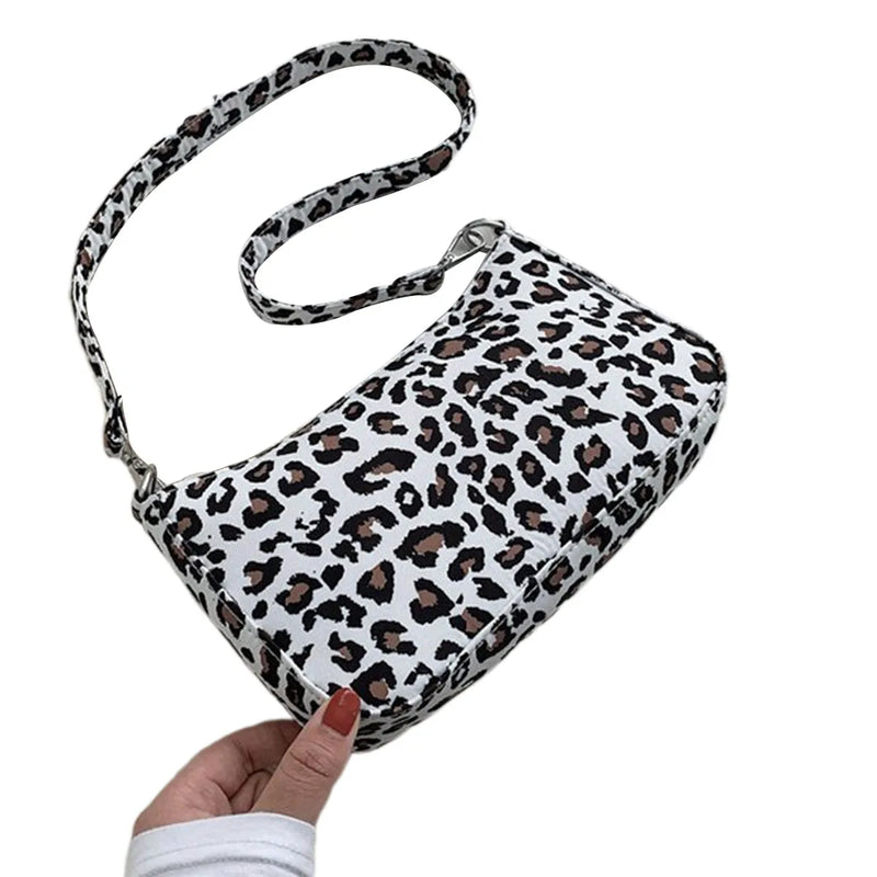 Spring Plaid Leopard Print Shoulder Bag Retro Style