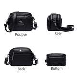 Women's Square Shoulder Bag Layer Pocket PU Leather Anti Theft Messenger Bag