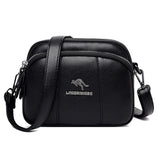 Women's Square Shoulder Bag Layer Pocket PU Leather Anti Theft Messenger Bag