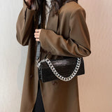 Stone Pattern Shoulder Bag Chain Handbag Nightclub Banquet Ladies Bag