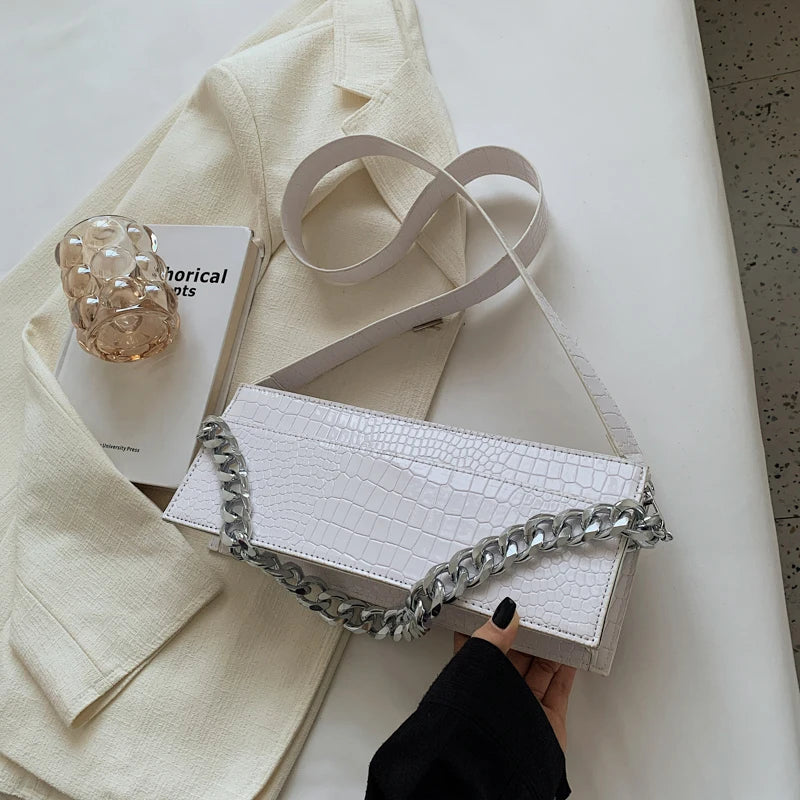 Stone Pattern Shoulder Bag Chain Handbag Nightclub Banquet Ladies Bag