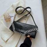 Stone Pattern Shoulder Bag Chain Handbag Nightclub Banquet Ladies Bag