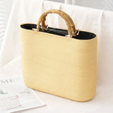 Women's Straw Woven Handbag Beach Casual Tote Top-Handle Bags