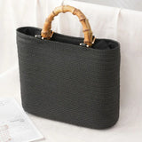 Women's Straw Woven Handbag Beach Casual Tote Top-Handle Bags