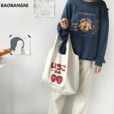 Large Capacity Strawberry Yogurt Printing Tote Bag