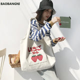 Large Capacity Strawberry Yogurt Printing Tote Bag