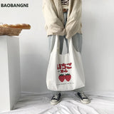 Large Capacity Strawberry Yogurt Printing Tote Bag