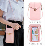 Women's Touch Screen Cell Phone Purse Smartphone Wallet PU Leather Handbag