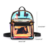Transparent Laser Backpack PVC Clear School Bags For Teenager Girls