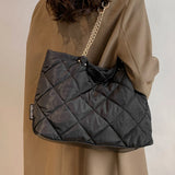 Women's Casual Shoulder Bag Winter Listing Plaid Quilted Handbag