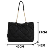 Women's Casual Shoulder Bag Winter Listing Plaid Quilted Handbag