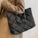 Women's Casual Shoulder Bag Winter Listing Plaid Quilted Handbag