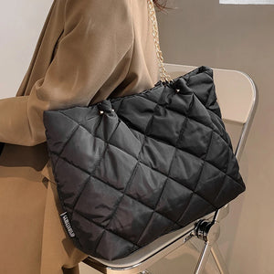 Women's Casual Shoulder Bag Winter Listing Plaid Quilted Handbag