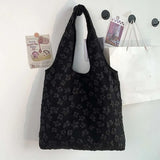 Lace Canvas Tote Bag Ladies Shopping Shoulder Bag