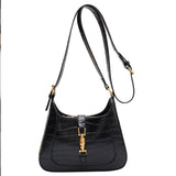 Vintage Crocodile Print Crossbody Bag for Women