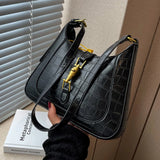 Vintage Crocodile Print Crossbody Bag for Women