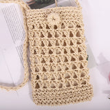 Woven Straw Shoulder Bag Mini Crossbody Vintage Handbag
