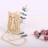 Woven Straw Shoulder Bag Mini Crossbody Vintage Handbag