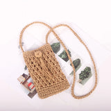 Woven Straw Shoulder Bag Mini Crossbody Vintage Handbag