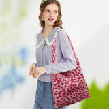 Vintage Love Print Tote Bag Crossbody Large Capacity Plush Women Shoulder Bag