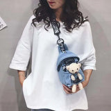 Sweet Bear Waist Bag Casual Canvas Banana Bag