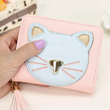 Cat Tassel Short Mini Wallet for Women