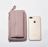 Women's PU Leather Zipper Long Clutch Wallet