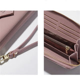 Women's PU Leather Zipper Long Clutch Wallet