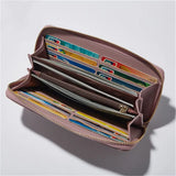 Women's PU Leather Zipper Long Clutch Wallet