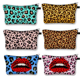 Leopard Print Makeup Bag Water Resistant Organizer Women Multifunction Beauty