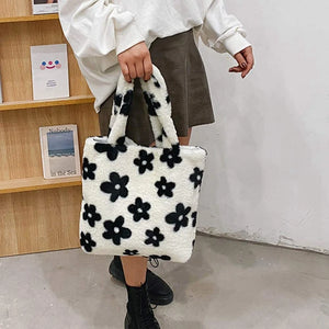 Fluffy Shoulder Bag Plush Handbag Wallet Tote Bag For Autumn And Winter