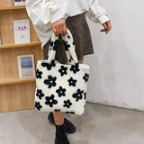 Fluffy Shoulder Bag Plush Handbag Wallet Tote Bag For Autumn And Winter