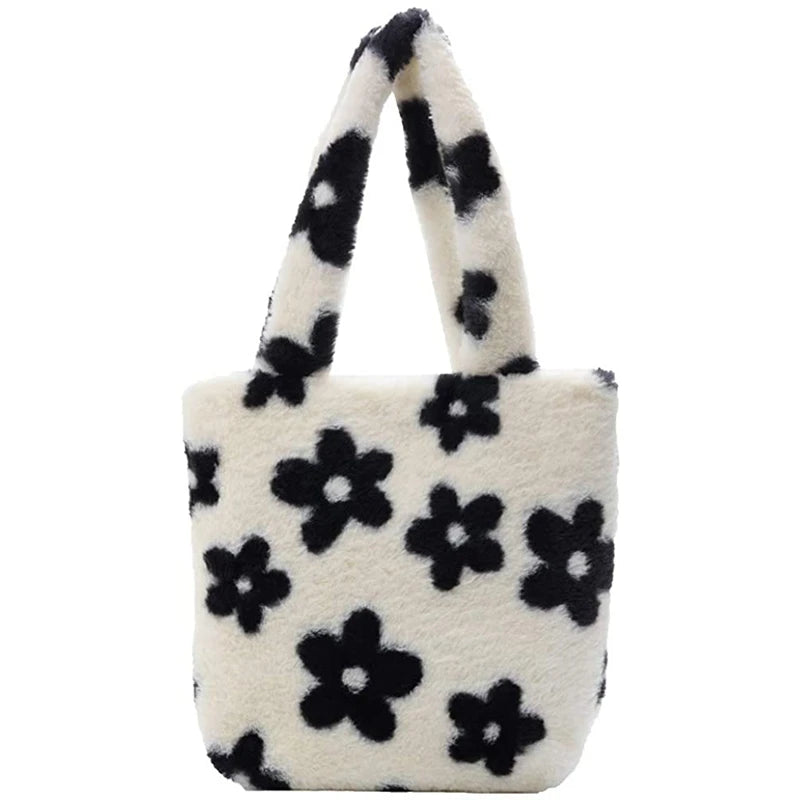 Fluffy Shoulder Bag Plush Handbag Wallet Tote Bag For Autumn And Winter