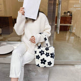 Fluffy Shoulder Bag Plush Handbag Wallet Tote Bag For Autumn And Winter