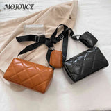 Women Messenger Bag with Small Purse PU Shoulder Bag Large-capacity