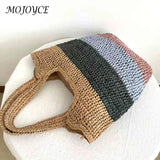 Casual Large Capacity Striped Beach Tote Bag for Vacation