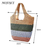Striped Woven Tote Bag for Seaside Holiday